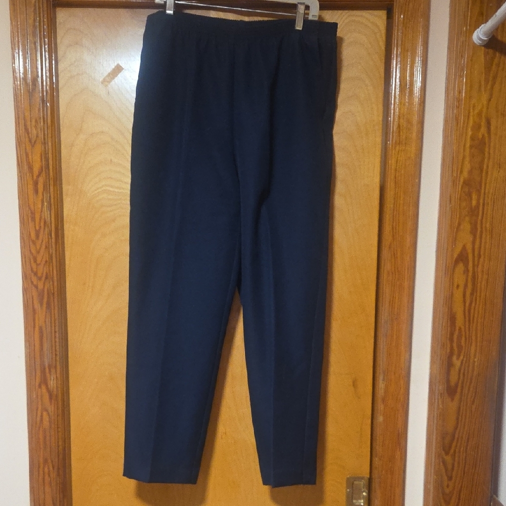 Alfred Dunner Navy Polyester Pants Size 16W
